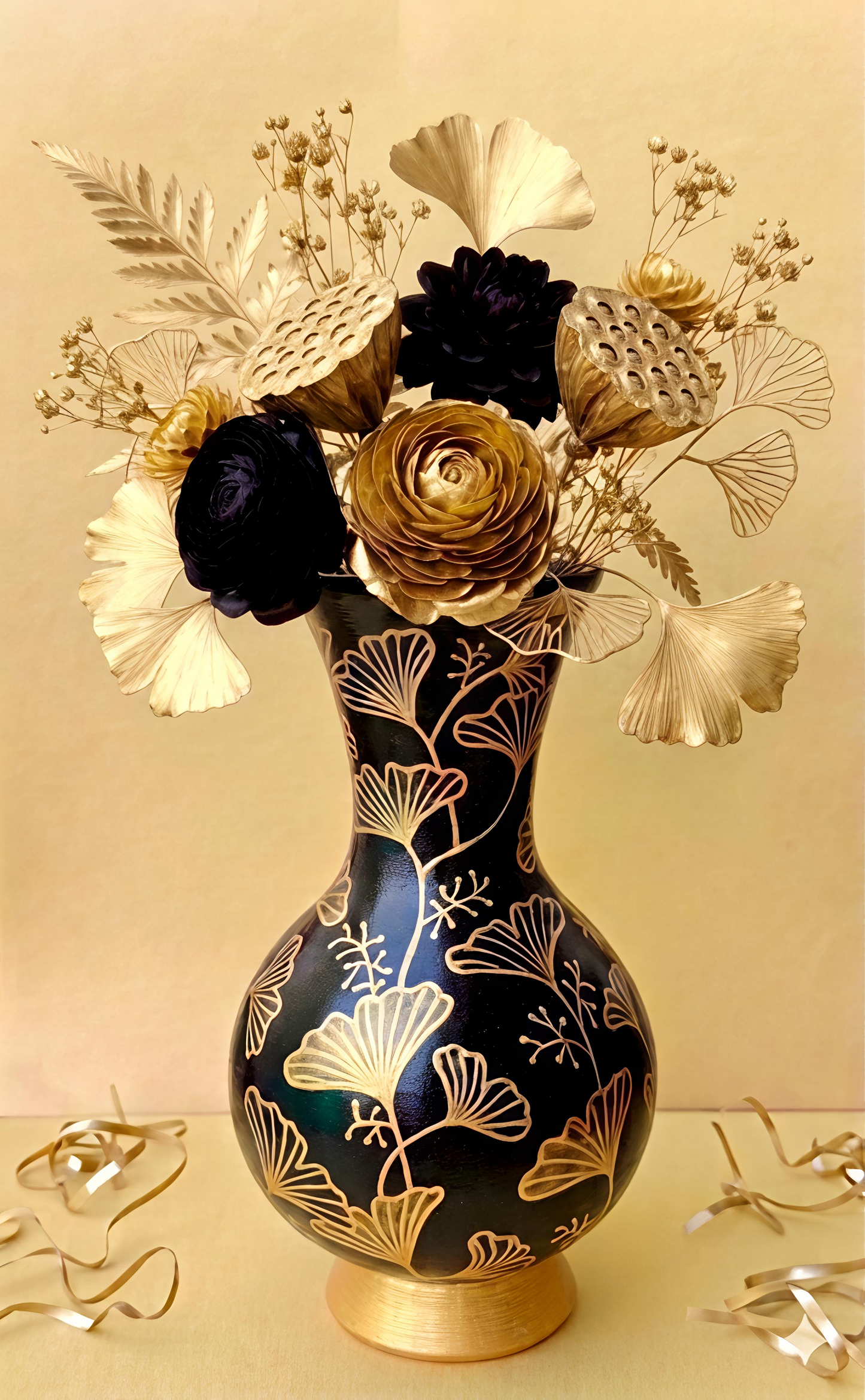 Noir Luxe Flower Vase