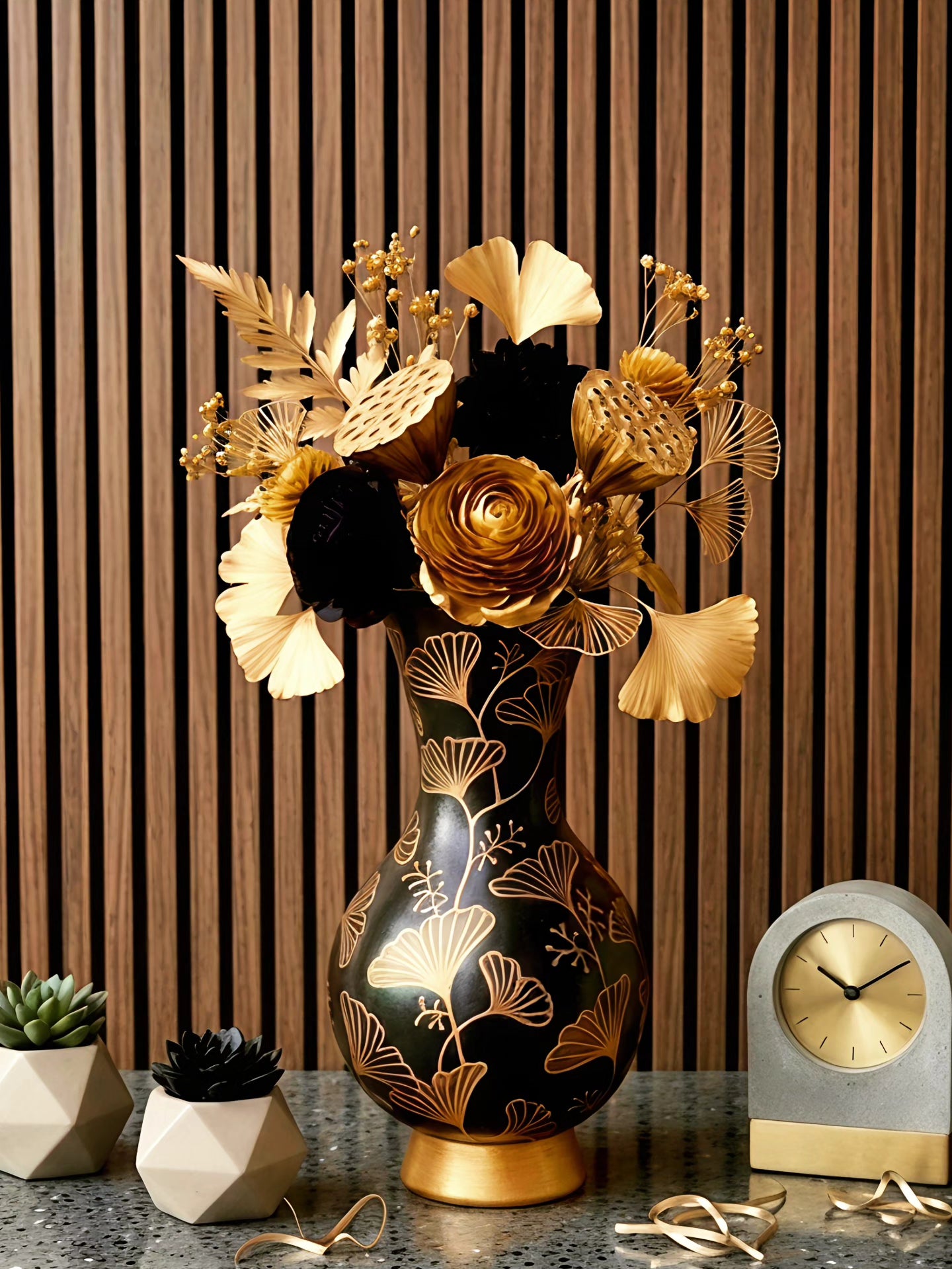 Noir Luxe Flower Vase