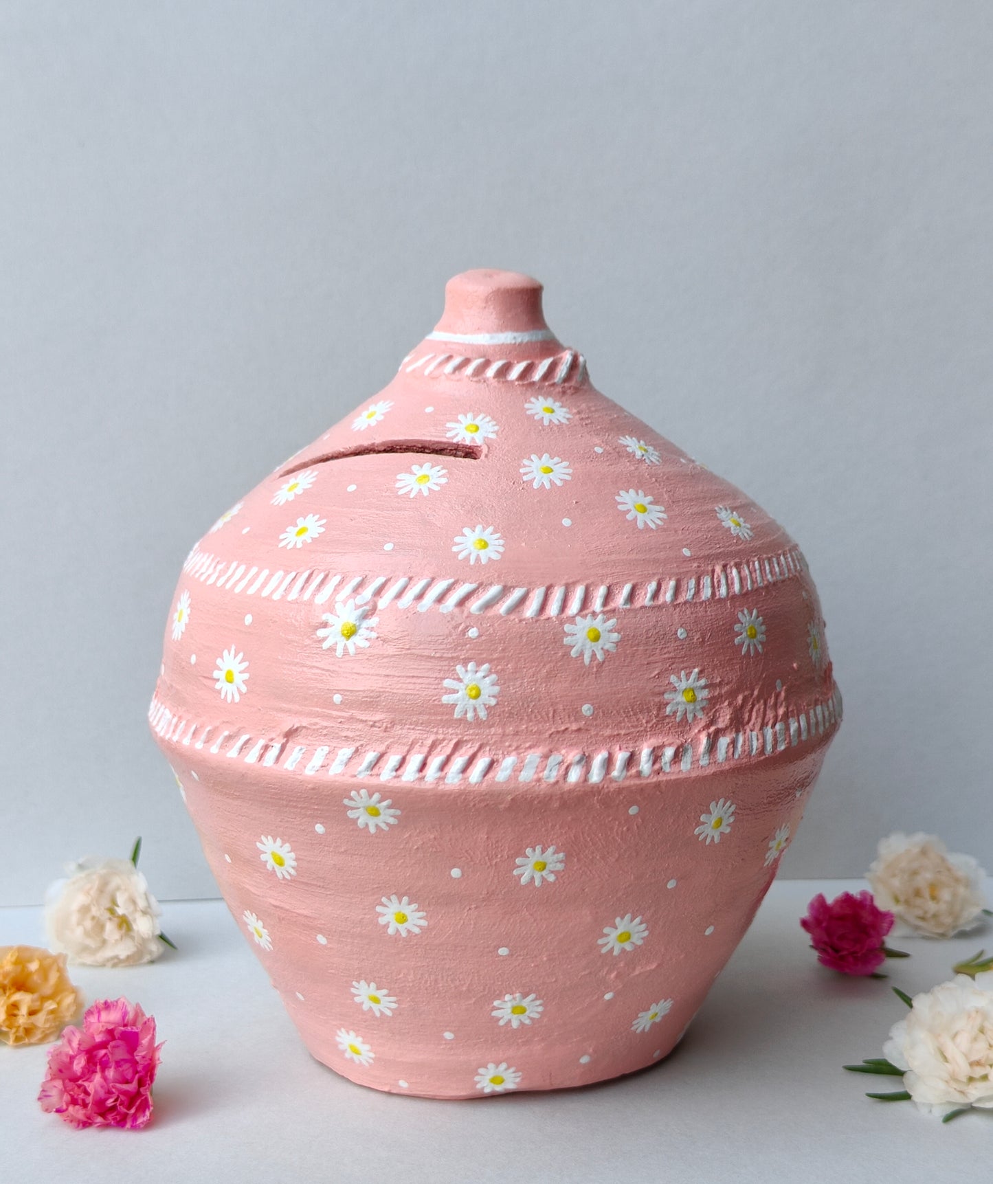 Pink Floral Piggy Bank