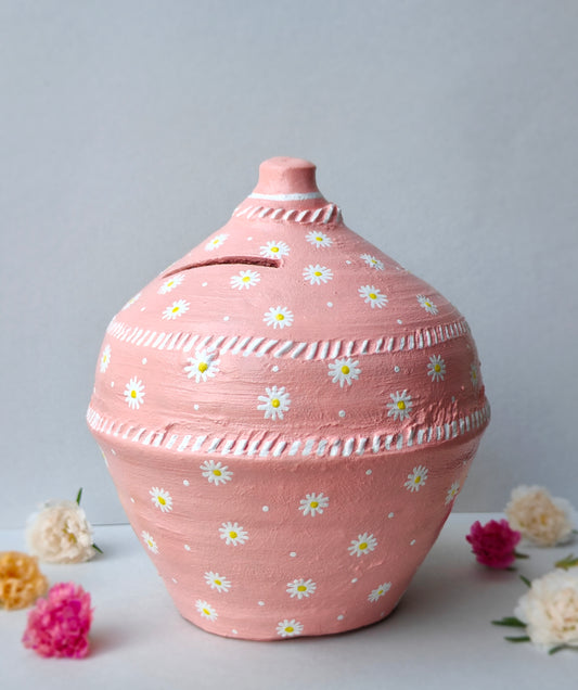 Pink Petal Piggybank/ Gullak